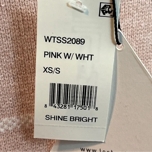 Lost Wander Size XS/S Pink & White Printed Mock Neck Pullover Sweater Su… - Picture 11 of 11